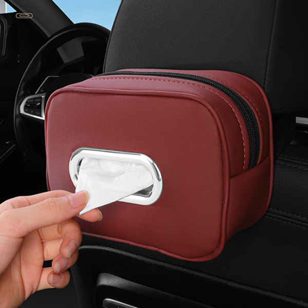車用皮革收納面紙盒