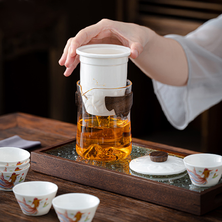 玻璃隨行茶具組