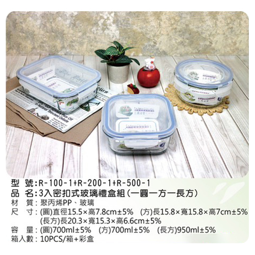 3入密扣式玻璃禮盒組