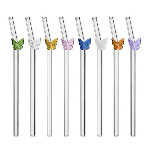 蝴蝶造型玻璃吸管