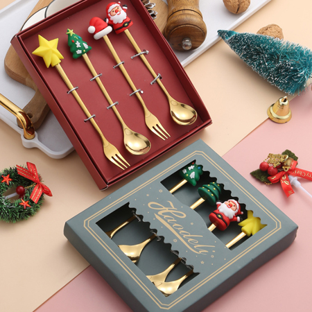 聖誕童話金色叉匙禮盒