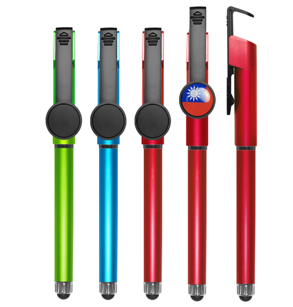 CM-672 伸縮式手機架電容筆(國旗筆)