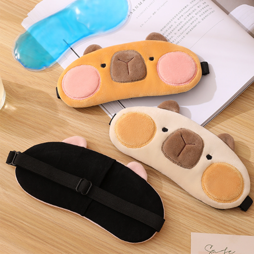 萌趣水豚絨毛眼罩