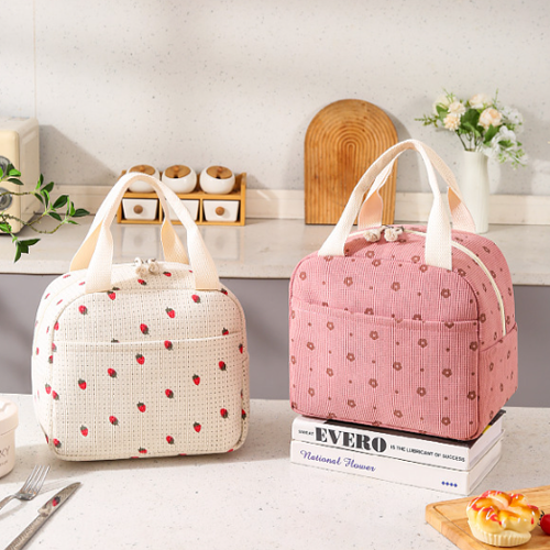 清新燈芯絨保溫袋