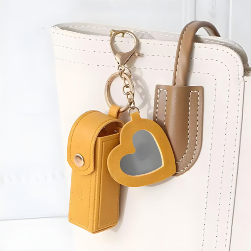 精緻口紅皮革鑰匙圈