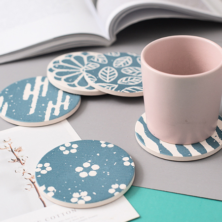 質感硅藻土吸水杯墊