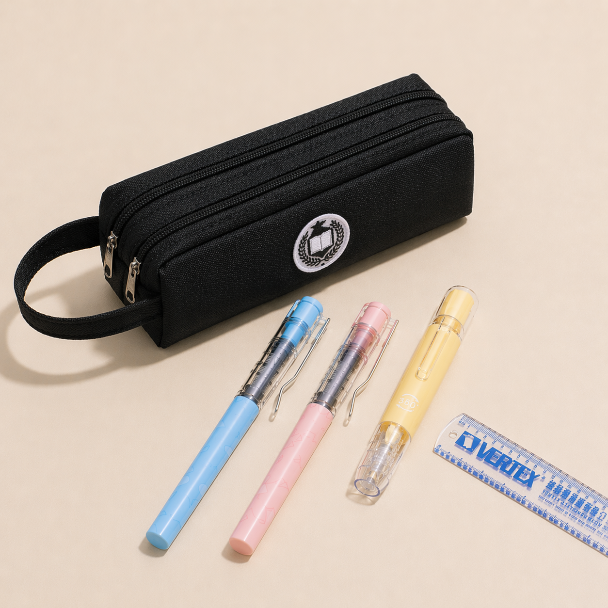 雙拉鍊筆袋文具組