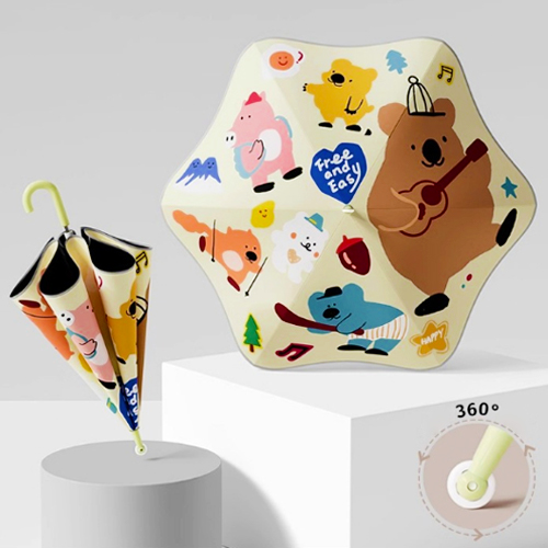 卡通印花滾輪圓角兒童傘