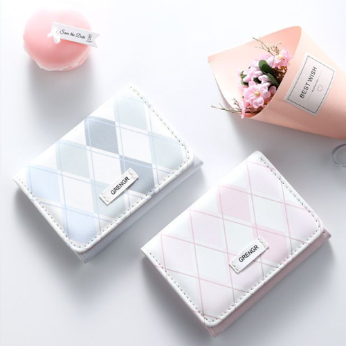 清新格子零錢包