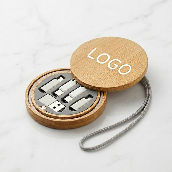 60W竹木多功能數據線收納盒