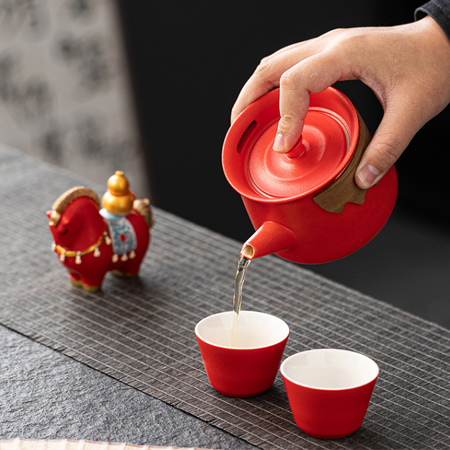 馬年陶瓷茶具禮盒