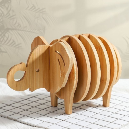 木質動物立體隔熱墊