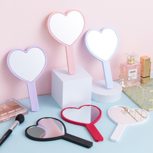 愛心手持化妝鏡