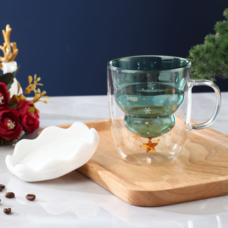 雙層聖誕樹玻璃杯